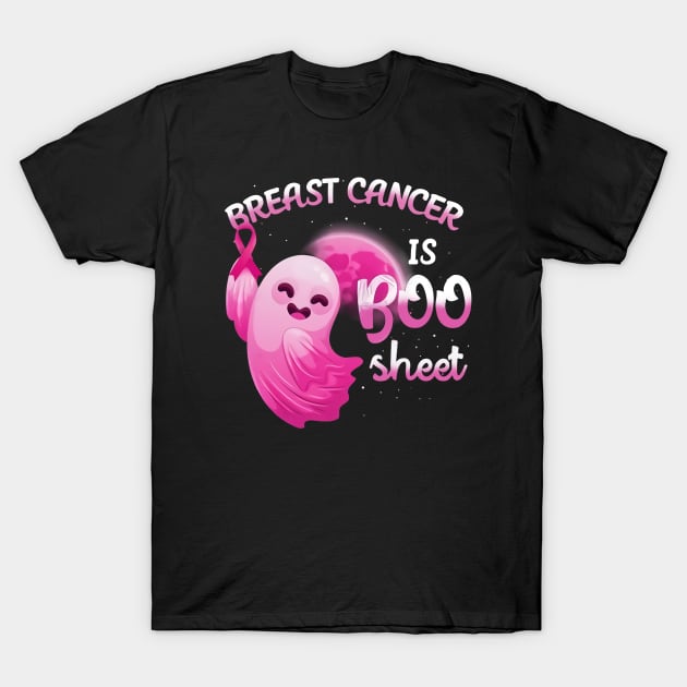 Halloween Breast Cancer Is Boo Sheet Ghost Pink Ribbon T-Shirt by everetto